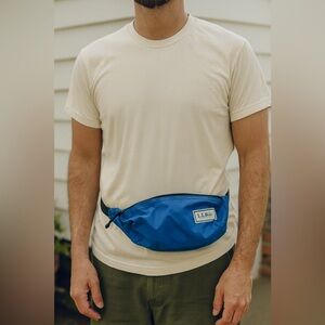 Vintage L.L.Bean Blue Fanny Pack Bum Bag Classic Outdoor Waist Pack USA